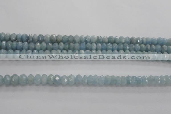 CAQ70 15.5 inches 5*7mm faceted rondelle AB grade aquamarine beads