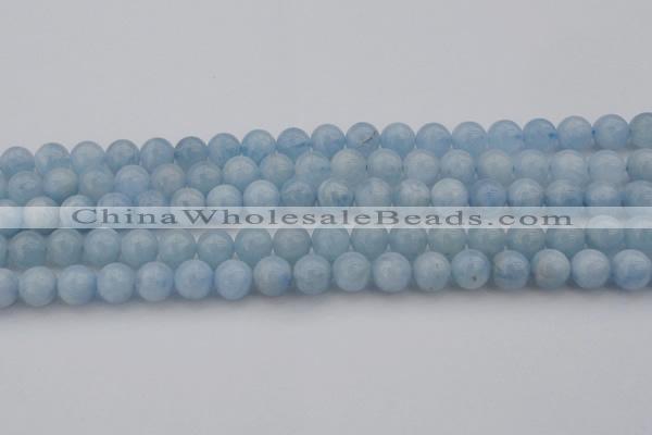 CAQ702 15.5 inches 8mm round natural aquamarine beads wholesale