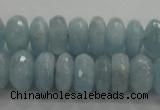 CAQ71 15.5 inches 5*9mm faceted rondelle AB grade aquamarine beads