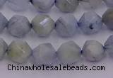 CAQ791 15.5 inches 8mm faceted nuggets aquamarine gemstone beads