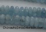 CAQ80 15.5 inches 3*7mm faceted rondelle AA grade aquamarine beads