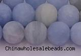 CAQ812 15.5 inches 8mm round matte aquamarine beads wholesale