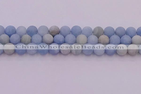 CAQ813 15.5 inches 10mm round matte aquamarine beads wholesale