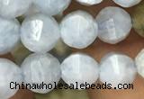 CAQ825 15.5 inches 6mm faceted round natural aquamarine beads