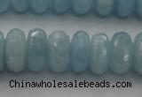 CAQ83 15.5 inches 6*11mm faceted rondelle AA grade aquamarine beads