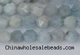 CAQ831 15.5 inches 6mm faceted nuggets aquamarine beads