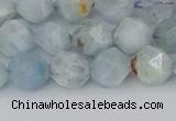 CAQ832 15.5 inches 8mm faceted nuggets aquamarine beads