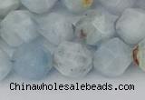 CAQ834 15.5 inches 12mm faceted nuggets aquamarine beads