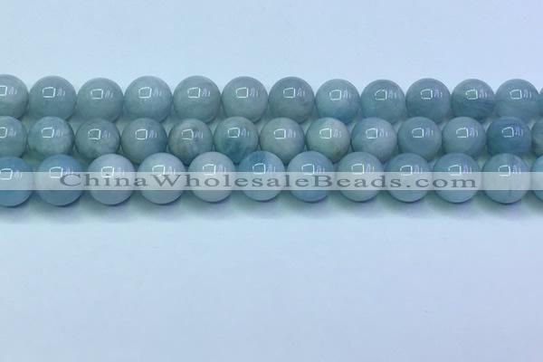 CAQ868 15.5 inches 12mm round aquamarine gemstone beads wholesale