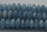 CAQ87 15.5 inches 4*9mm faceted rondelle AA grade aquamarine beads