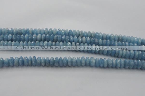 CAQ87 15.5 inches 4*9mm faceted rondelle AA grade aquamarine beads