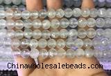 CAQ876 15.5 inches 8mm faceted round aquamarine gemstone beads