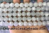 CAQ878 15.5 inches 10mm faceted round aquamarine gemstone beads