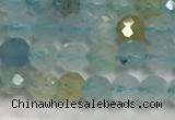 CAQ882 15.5 inches 3.5mm faceted round tiny aquamarine beads