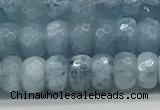 CAQ891 15.5 inches 4*7mm faceted rondelle aquamarine beads