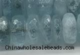 CAQ894 15.5 inches 5*12mm faceted rondelle aquamarine beads