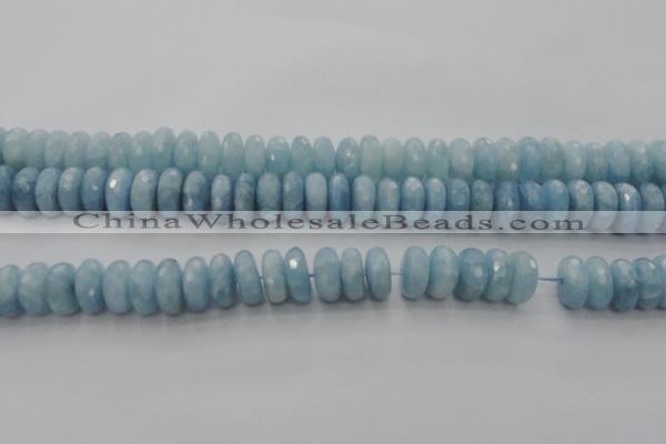 CAQ90 15.5 inches 6*13mm faceted rondelle AA grade aquamarine beads