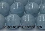 CAQ908 15.5 inches 10mm round aquamarine gemstone beads