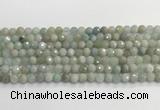 CAQ911 15.5 inches 6mm faceted round aquamarine beads wholesale