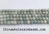 CAQ913 15.5 inches 10mm faceted round aquamarine beads wholesale