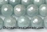 CAQ927 15 inches 8mm faceted round AB-color imitation aquamarine agate beads