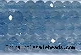 CAQ944 15 inches 3*4mm faceted rondelle aquamarine beads