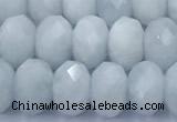 CAQ949 15 inches 6*8mm faceted rondelle aquamarine beads