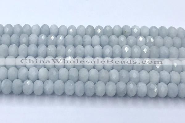 CAQ949 15 inches 6*8mm faceted rondelle aquamarine beads