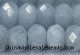 CAQ951 15 inches 8*10mm faceted rondelle aquamarine beads