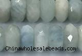 CAQ955 15 inches 8*10mm faceted rondelle aquamarine beads