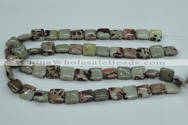 CAR23 15.5 inches 15*15mm square artistic jasper beads wholesale