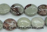CAR32 15.5 inches 15mm flat round artistic jasper beads wholesale