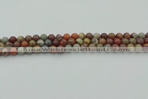 CAR351 15.5 inches 6mm round red artistic jasper beads wholesale