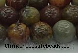 CAR354 15.5 inches 12mm round red artistic jasper beads wholesale