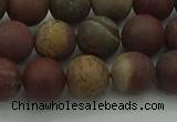 CAR362 15.5 inches 8mm round matte red artistic jasper beads