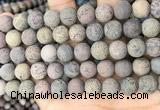 CAR373 15.5 inches 10mm round matte artistic jasper beads wholesale