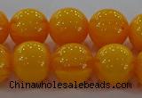 CAR404 15.5 inches 12mm round synthetic amber beads wholesale