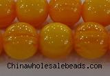 CAR405 15.5 inches 14mm round synthetic amber beads wholesale