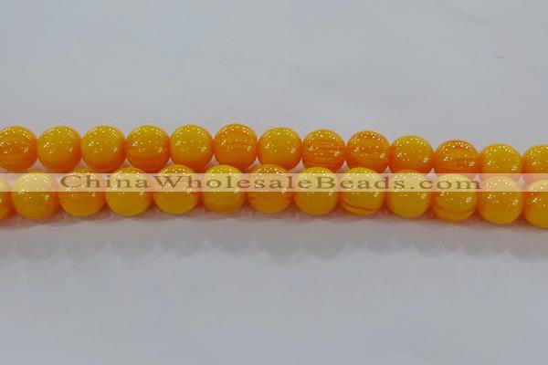 CAR405 15.5 inches 14mm round synthetic amber beads wholesale