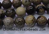 CAR50 15.5 inches 4mm round yellow artistic jasper beads