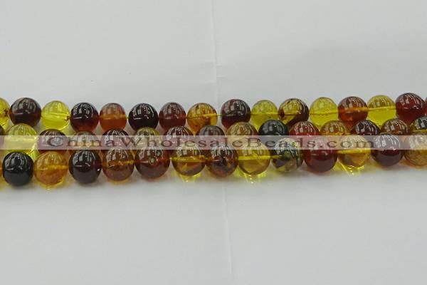 CAR505 15.5 inches 12mm - 13mm round natural amber beads wholesale