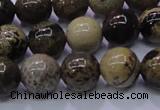 CAR52 15.5 inches 8mm round yellow artistic jasper beads