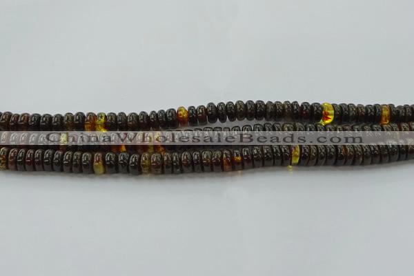 CAR533 15.5 inches 4*10mm rondelle natural amber beads wholesale