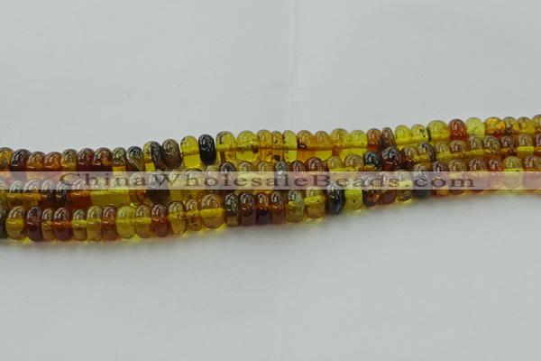 CAR539 15.5 inches 6*10mm rondelle natural amber beads wholesale
