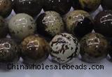 CAR54 15.5 inches 12mm round yellow artistic jasper beads