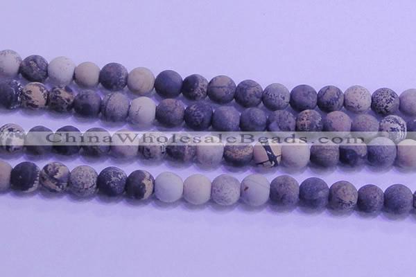 CAR66 15.5 inches 16mm round matte yellow artistic jasper beads