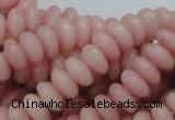 CAS09 15.5 inches 5*10mm rondelle pink angel skin gemstone beads