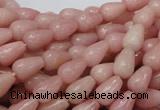 CAS12 15.5 inches 6*10mm teardrop pink angel skin gemstone beads