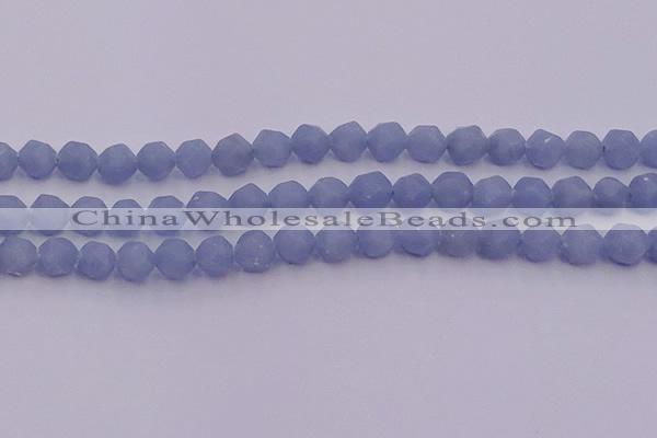 CAS212 15.5 inches 10mm faceted nuggets blue angel skin gemstone beads