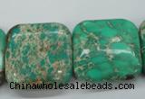 CAT108 15.5 inches 25*25mm square dyed natural aqua terra jasper beads